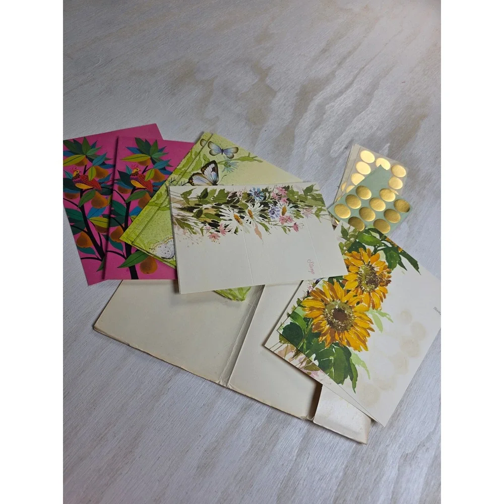Vintage Current Inc Just a Notes Stationery Set Floral Sunflower Butterfly Boho